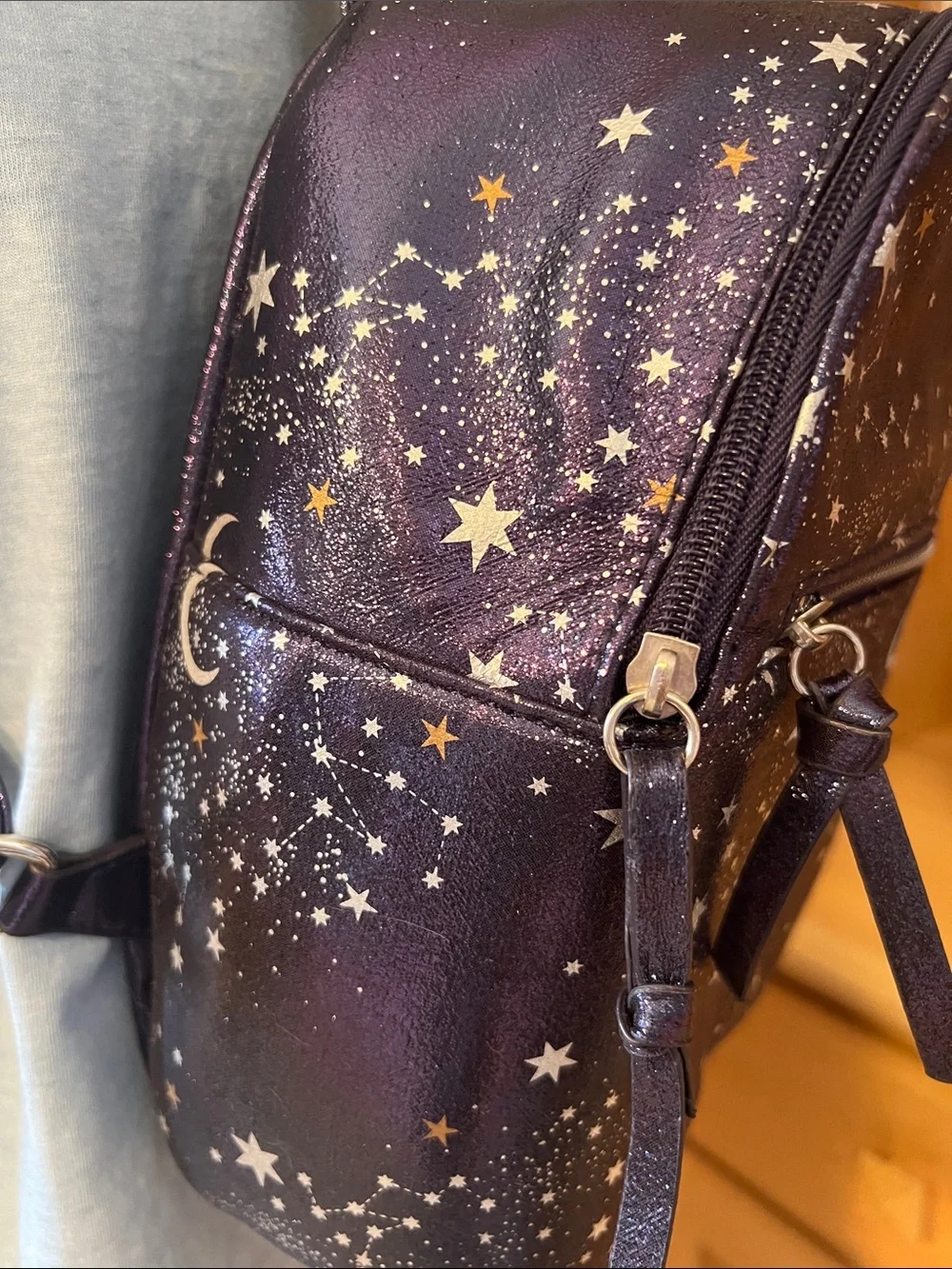 Star & Moon Mini Backpack in Purple